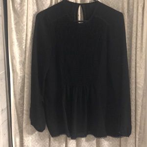 Zara Smocked Bib Blouse